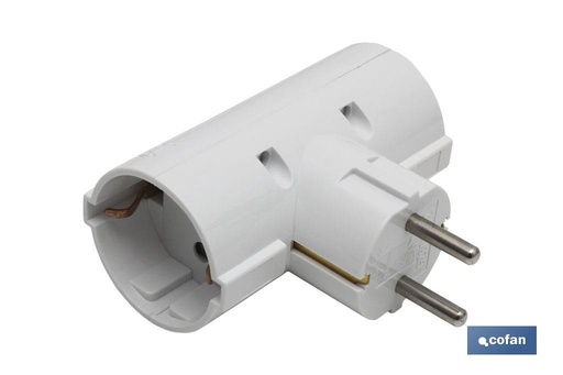 [51001031] Adaptador doble Schuko 2P+T