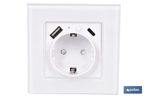 [51005023] Base de enchufe inteligente con USB y tipo C