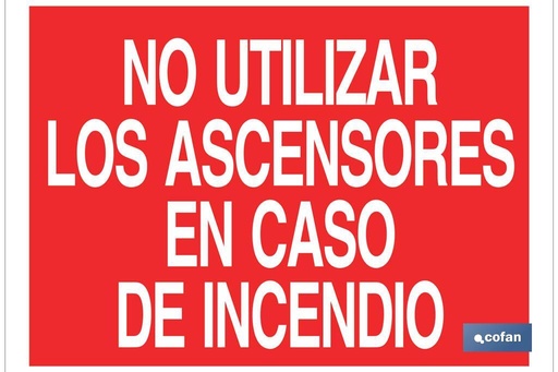 No utilizar los ascensores en caso de incendio