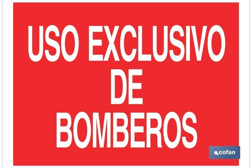 Uso exclusivo Bomberos. El diseño de la señal puede variar, pero en ningún caso se variará el significado de la misma.