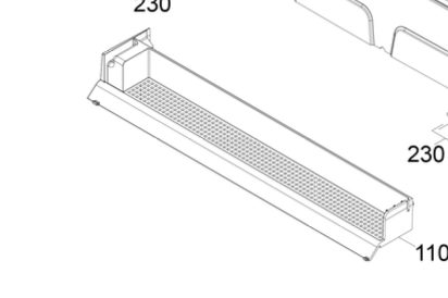 [5.037-457.0] Cajón de barrido amarillo para BR 35/12  Ref. 5.037-457.0