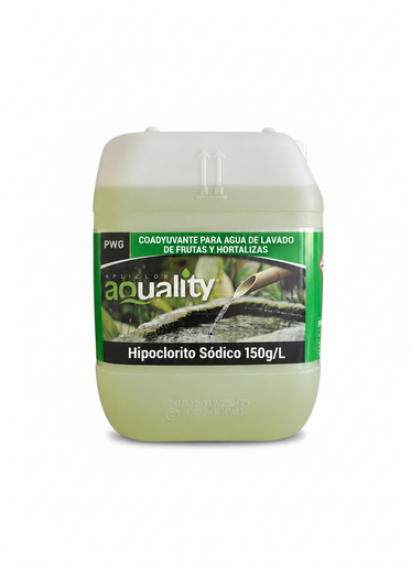 [17060] Hipoclorito Sódico 150g/L Coadyuvante para agua de lavado de frutas y hortalizas Real Decreto 773/2023   20L con envase