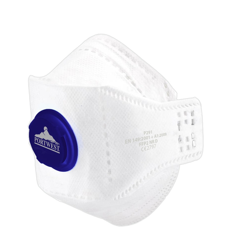 P291 - Mascarilla EAGLE Dolomite plegable, con válvula FFP2  Blanco. cajas de  10  unidades