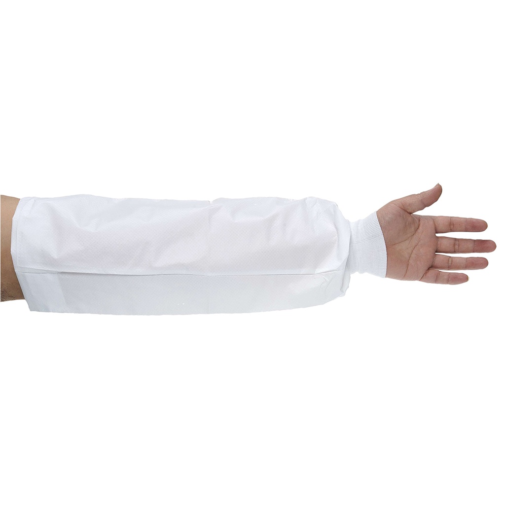 ST47 - Manguito con puño elástico BizTex Microporous, tipo PB[6]  Blanco. cajas de  150  unidades