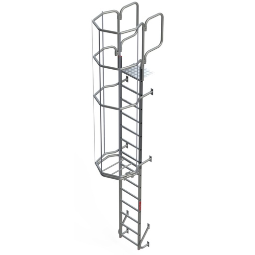Escalera vertical de seguridad con jaula de protección SVS2