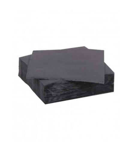 SERVILLETAS NEGRAS 20X20 COCKTAL 2 HOJAS 60 PACK DE 100