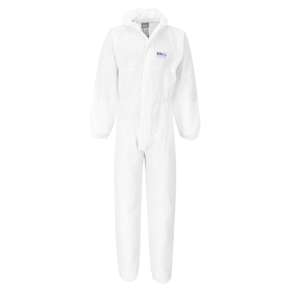 ST80 - Mono resistente a la llama BizTex SMS FR, tipo 5/6 (pack 50) Blanco