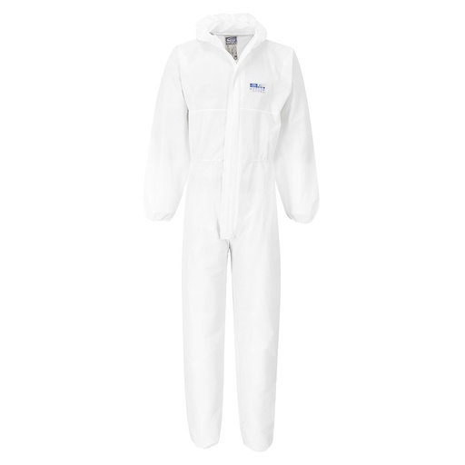 ST80 - Mono resistente a la llama BizTex SMS FR, tipo 5/6 (pack 50) Blanco