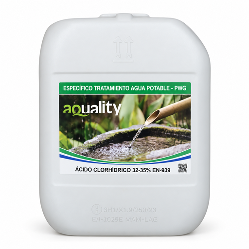 [11011E] ACIDO CLORHIDRICO 32-35%  EN 939 24 KGS PARA AGUA CONSUMO HUMANO 