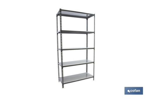 [09401201] ESTANTERÍA ANTRACITA 5 BALDAS DE ACERO GALVANIZADO 1800 X 900 X 400 MM